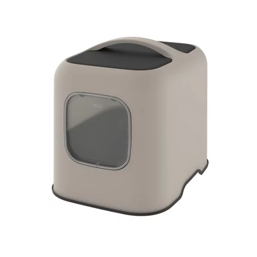Votre allié à l’extérieur：Maison de toilette pour chat coloris cappucino en plastique recyclé Rotho Biala – 44,3 x 39,50 x 51 cm