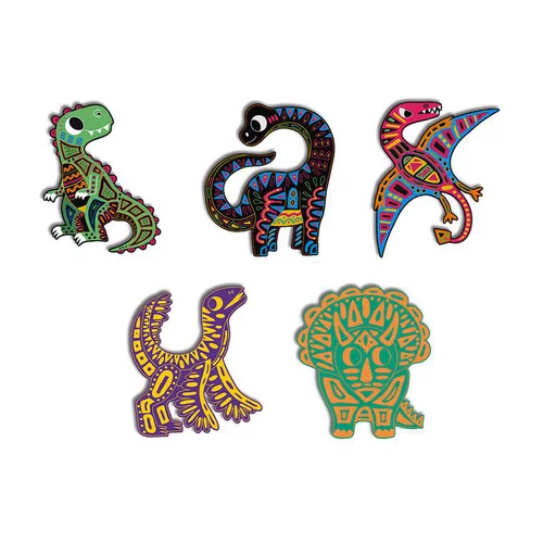 Ambiance jardin：Jeu créatif Scratch art dinosaures silhouettes – Dès 5 ans