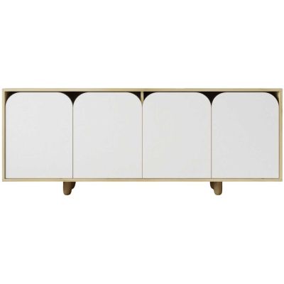 Buffet 4 portes en aggloméré Lazio Bohem (Blanc et chêne)