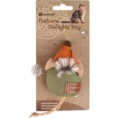 Sélection maison：Jouet pour chat vert/orange Flamingo Natura Delight Souris - 16 cm