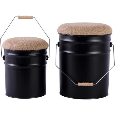 Ensemble de 2 tabourets Buckets (Noir)