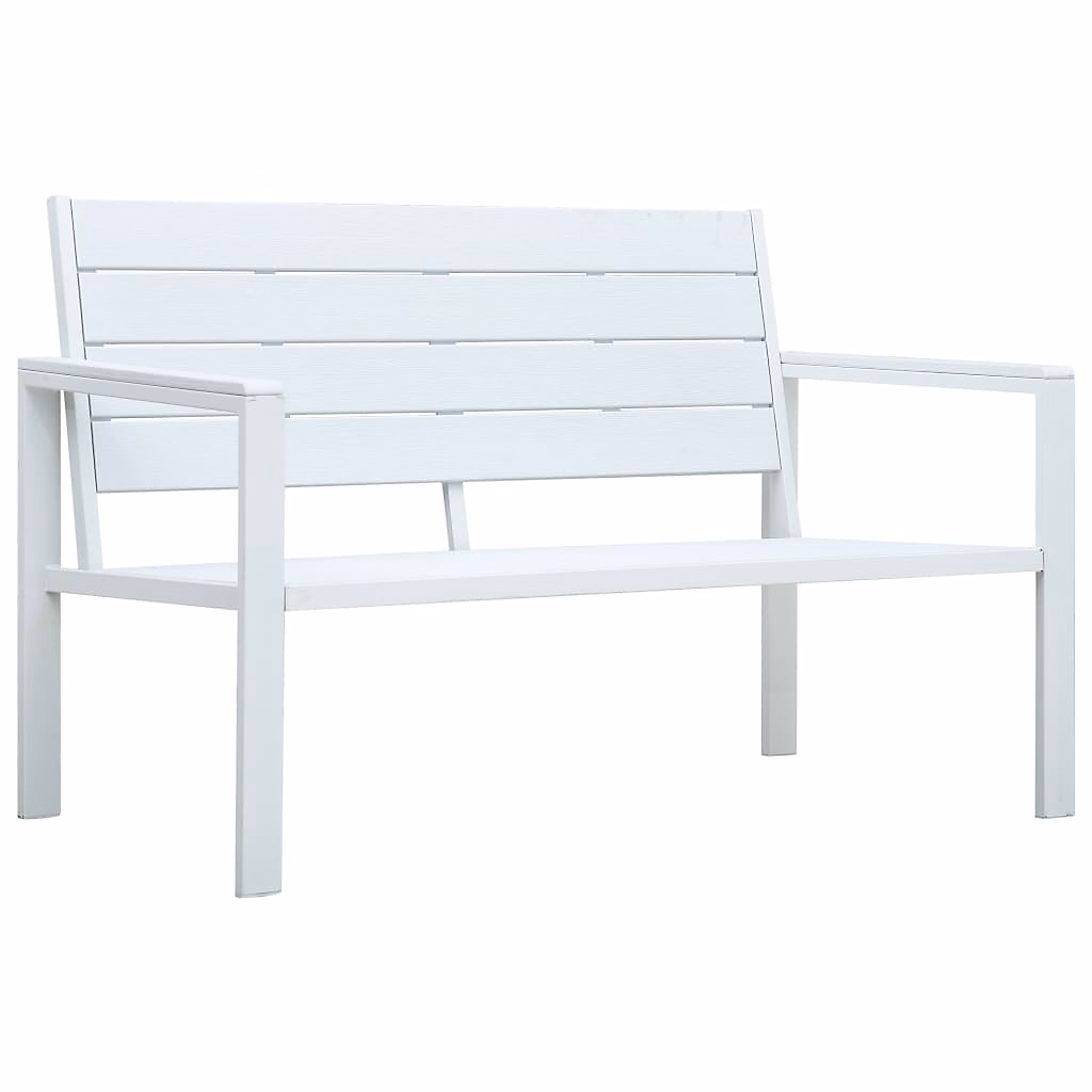 Banc de jardin meuble de patio bois blanc Helloshop26 – Réf. IEMUOJYUM6013211074