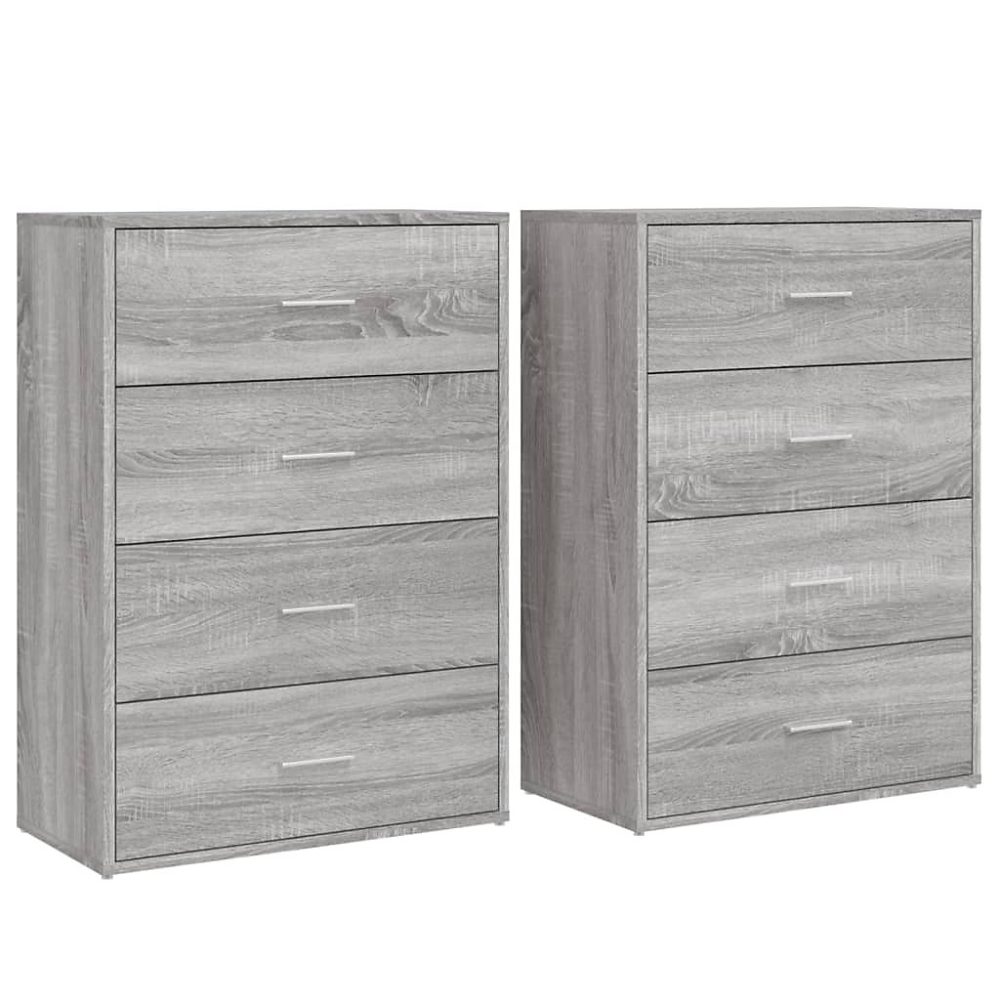 Buffets 2 pcs sonoma gris 60 × 31 × 84 cm bois d'ingénierie vidaXL