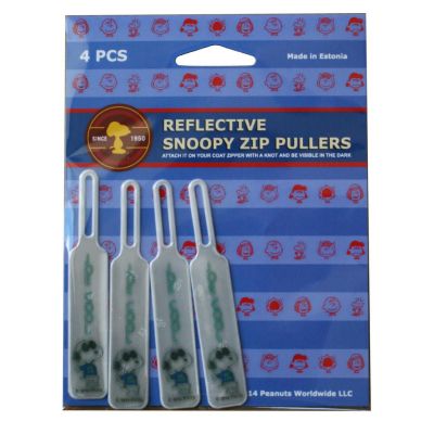 Tirette réfléchissante Snoopy Fermeture éclair (Lot de 4) (Joe Cool)