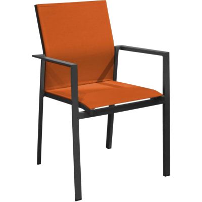 Fauteuil de jardin empilable Delia (Graphite, Paprika)