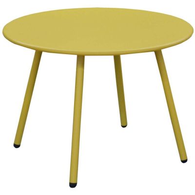 Table basse jardin ronde en acier Rio 50 cm (Moutarde)