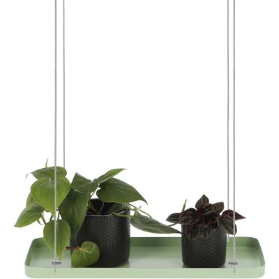 Support à plantes rectangulaire à suspendre vert (Longueur de 38 cm)