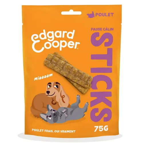 Extérieur accessoire：Friandises pour chien adulte au poulet sticks sans céréales Edgard & Cooper - 75 g