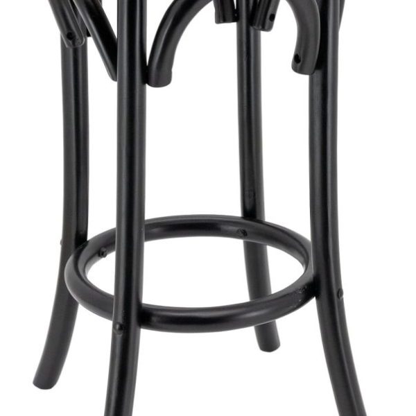 Tabouret en bouleau et cannage rotin