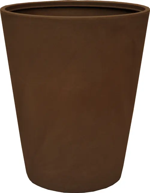 Jardin & pratique:Pot conique en polyéthylène coloris corten Chapelu Architect - Ø 70 x H 84 cm