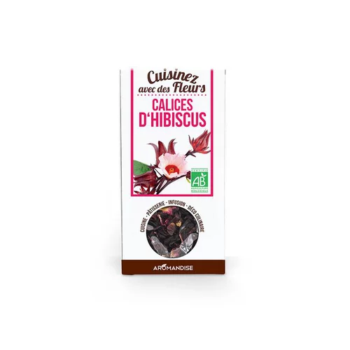 Votre allié à l’extérieur:Fleurs à croquer calices d’hibiscus bio Aromandise - 80 g