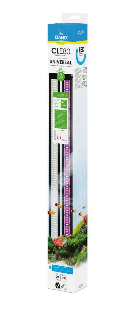Conçu pour vos extérieurs：Rampe LED pour aquarium coloris noir Plantes Ciano - 80 cm