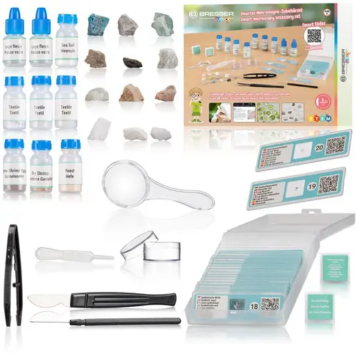 Jardin actuel：Kit de microscopie avec code QR blanc Bresser - 29 x 26 x 4 cm
