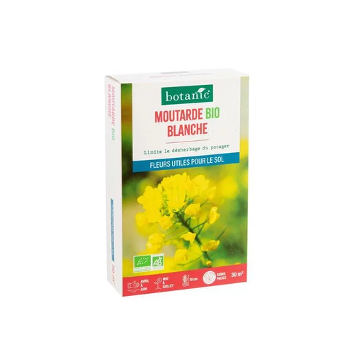 Espace vert facile：Graines de moutarde blanche bio botanic® - graines à semer (30 m²)