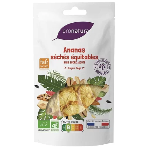 Loisirs au jardin:Ananas séchés équitables en tranches Pronatura - 125 g