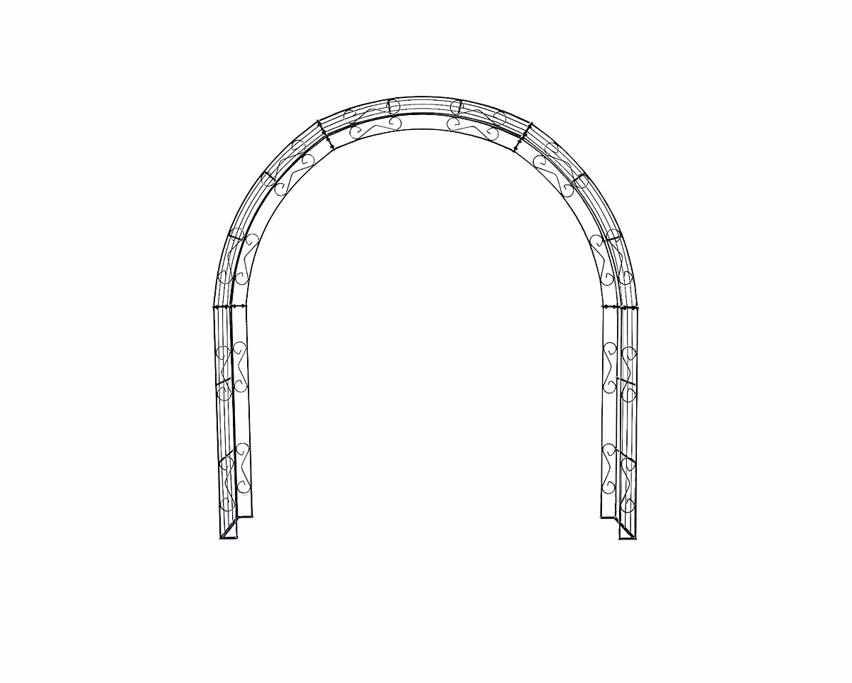 Arche de jardin LEA with sommet arrond – 220 cm revêtement en poudre noir