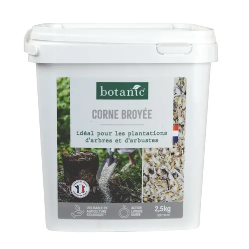 Votre allié au jardin：Corne broyée seau botanic® - 2,5 kg