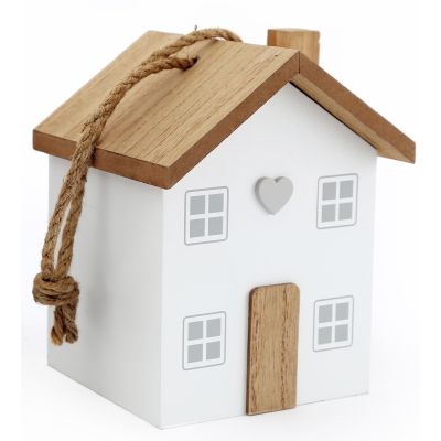 Bloc-porte en MDF Maison 12 x 8.5 x 13 cm (Blanc)