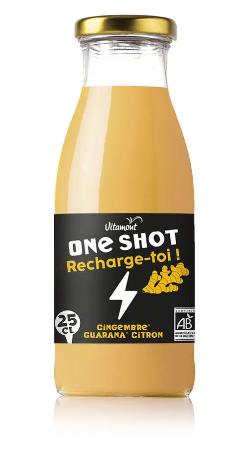 Extérieur malin：Boisson bio Vitamont One Shot Recharge-toi– 25 cl