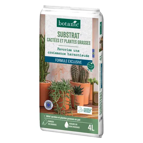 Nature maison：Substrat pour cactées et plantes grasses botanic® 4 L