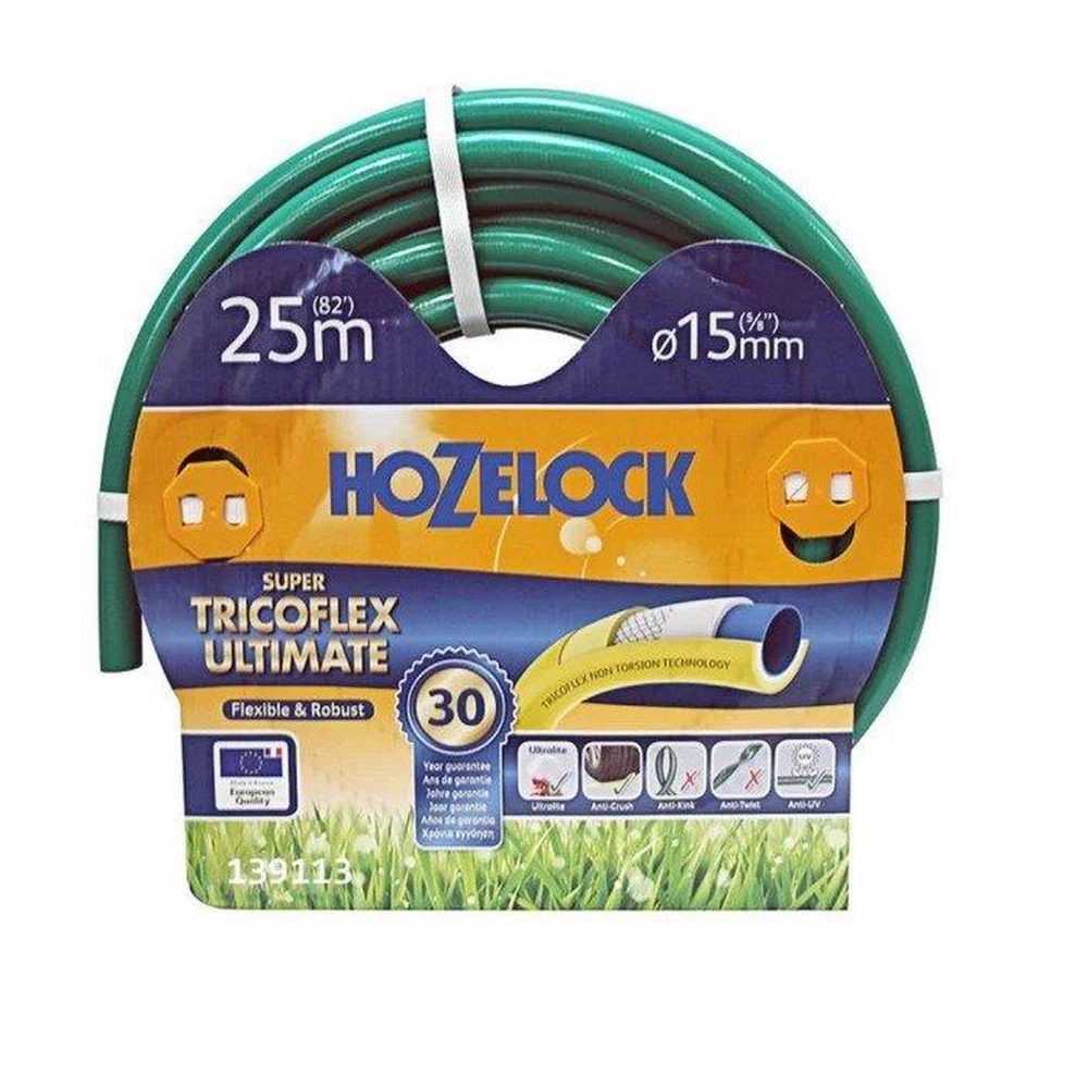 Hozelock Tuyau d'arrosage multi usage Super Tricoflex Ultimate 19mm - 25m - vert