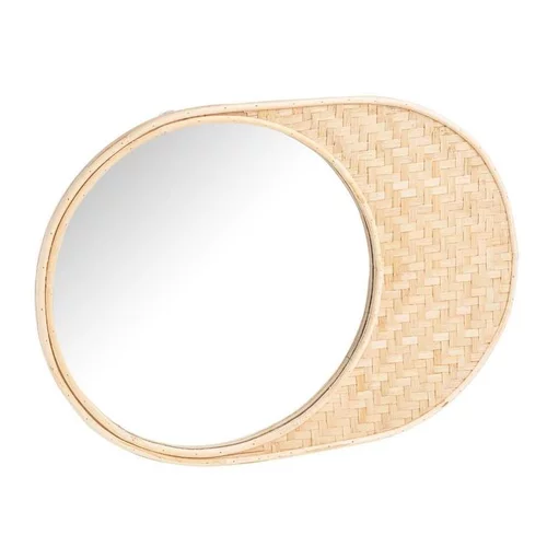 Essentiel pour le jardin:Miroir en bambou tressé 70x50