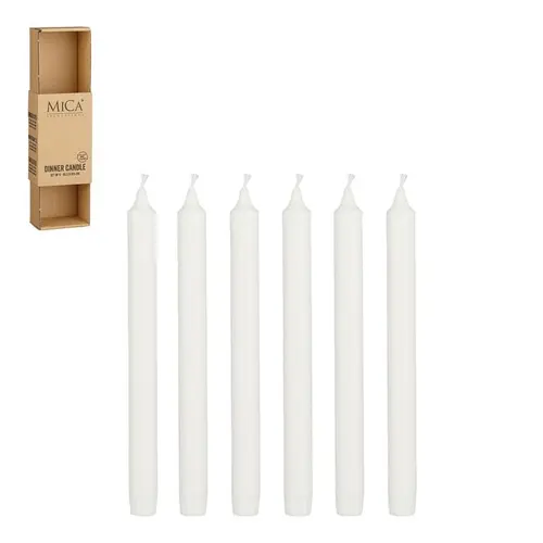 Pour vos extérieurs:Ensemble de 6 bougies flambeau blanches - Ø 2,2 x H 25 cm