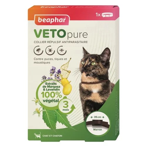 Maison & extérieur：Collier pour chat insectifuge marron Beaphar Vetopure