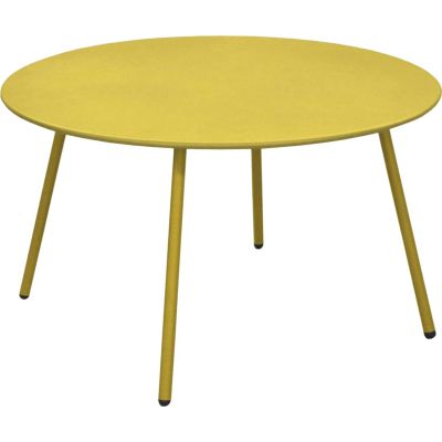 Table basse jardin ronde en acier Rio 70 cm (Moutarde)