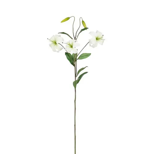 Pour vivre le jardin autrement：Tige de lys tigre artificiel en plastique recyclé crème - 106 cm