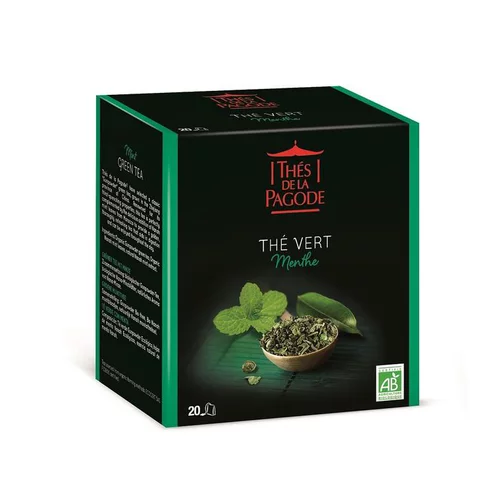 Malin jardin:Thé vert Menthe bio Thés de la Pagode - 40 g / 20 infusettes