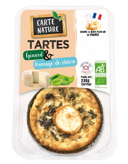 Confort dehors:Tarte epinards chèvre Carte Nature - 2 x 115g