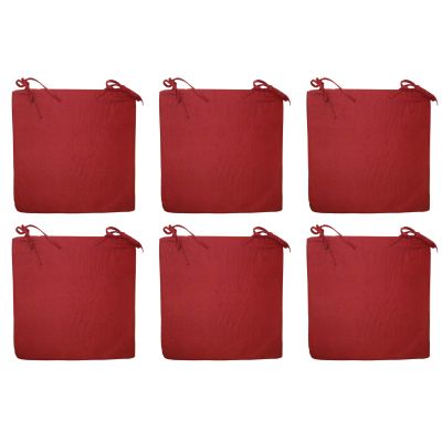 Galette de chaise en coton 40 cm (Lot de 6) (Rouge)