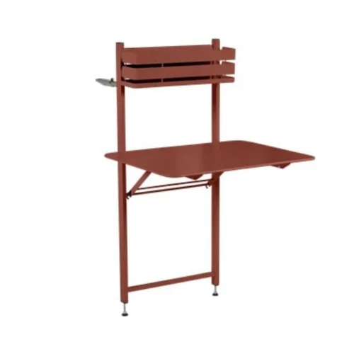 Pour votre projet：Table balcon Bistro FERMOB ocre rouge L77xl62,5xh120