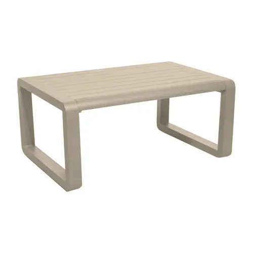 Pour tous les jours：Table basse Quenza II coloris beige en aluminium - 90 x 60 x 41 cm