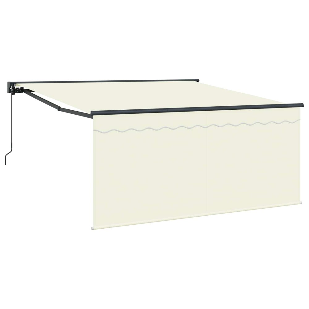 vidaXL Auvent rétractable Crème 350 x 250 cm Polyester et Aluminium – Aménagement du jardin