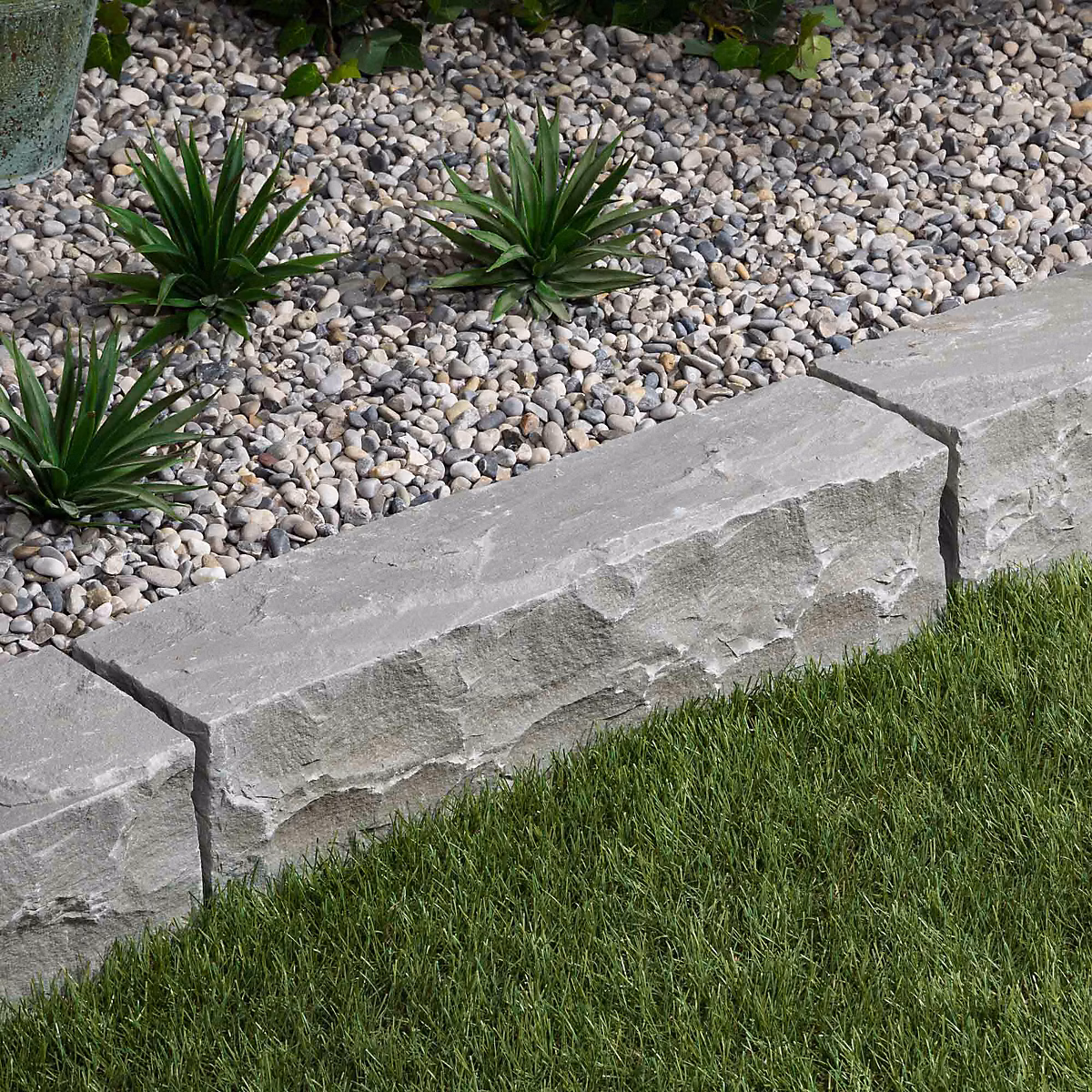 Bordure de jardin Grès Kandla Gris 50 × 12 × 12 cm (bordures soit 2 – 5 mètres) | RO'MA NATURE | lot de 5