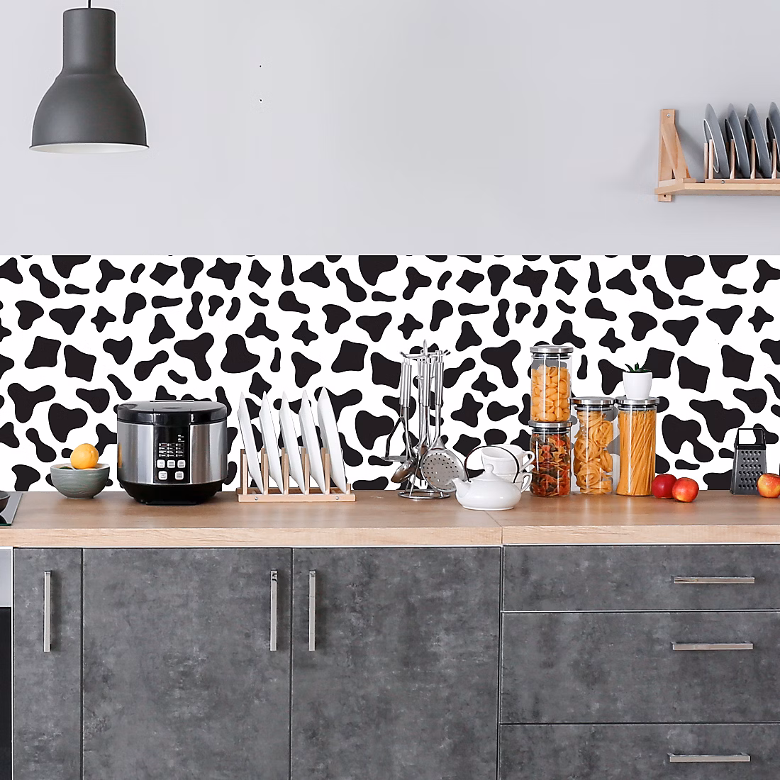 Crédence adhésive tâches de vache 60 × 200 cm