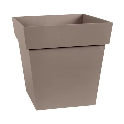 Style au jardin：Pot carre Toscane Taupe L32 x l32 x H32