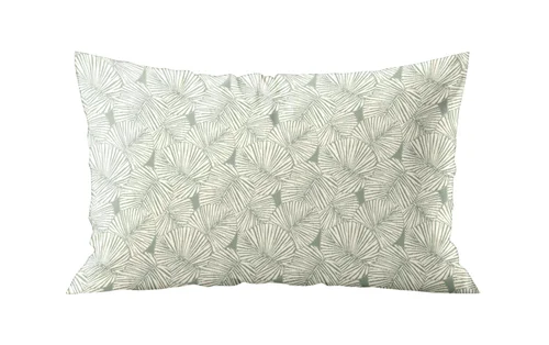 Pour tous jardins：Coussin décoratif rectangulaire coloris vert en coton - 35 x 50 cm