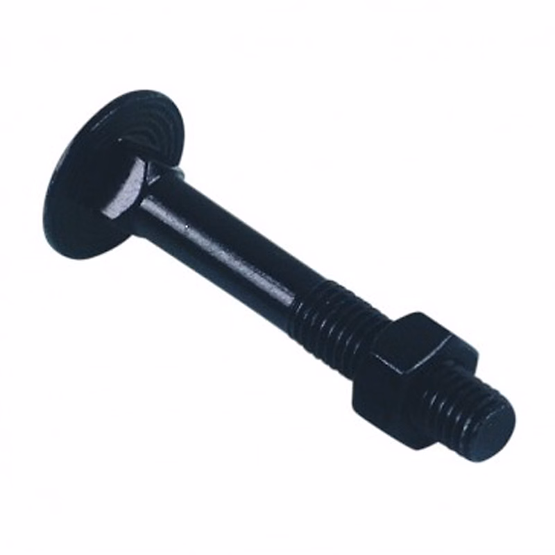 Boulon TRCC LENNIE tête ronde collet carré zingué noir M7x50 – boîte de 100