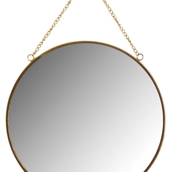 Miroir rond en métal laqué doré (Rond)