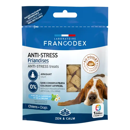 Pour vos envies d’extérieur:Friandises anti-stress pour chien Francodex - 75 g