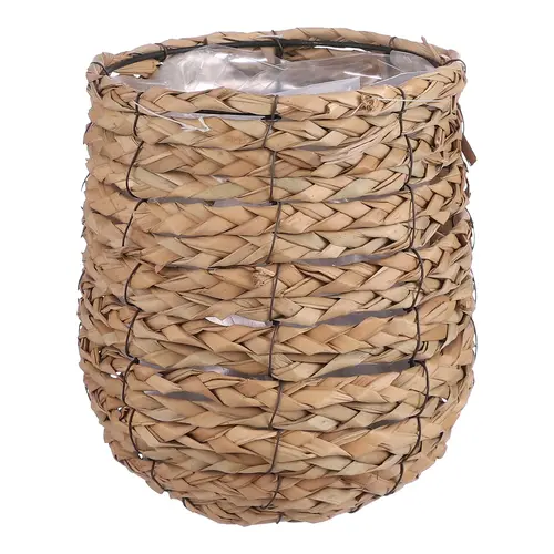 Facile à intégrer à l’extérieur：Panier rond coloris marron en osier Avalon Mica Decorations - 21 x Ø 18 cm