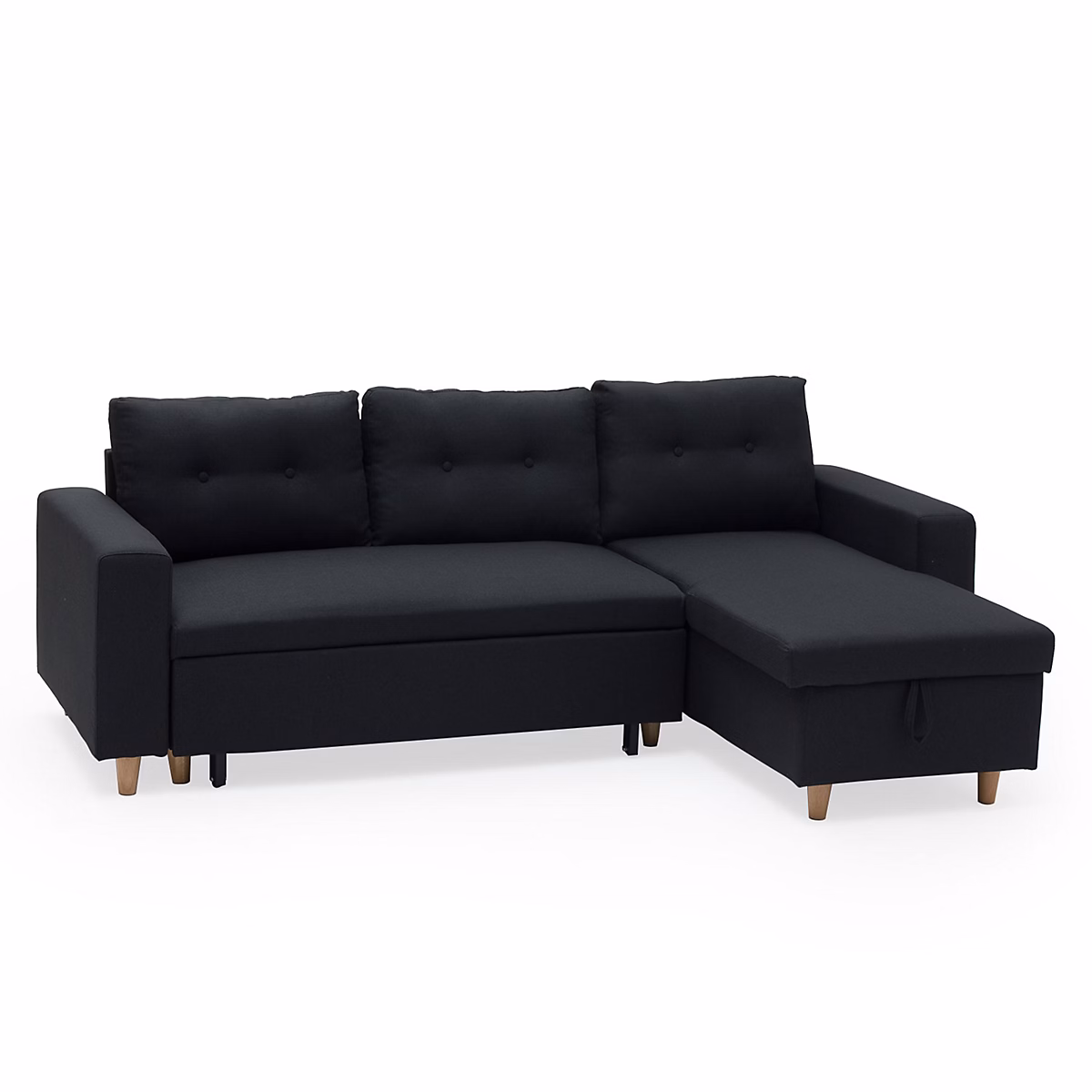 Canapé d'angle convertible WADE 3 places gris anthracite – HAPPY GARDEN