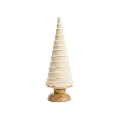 Sélection pour vos extérieurs:Sapin à poser en bois finition velours beige - Ø 10 x H 31 cm