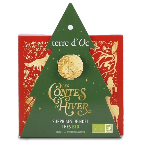 Univers extérieur:Surprises de Noël thés bio les contes d'hiver Terre d'Oc - x 6 sachets coffret format sapin