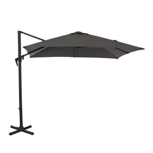 Essentiel au jardin：Parasol déporté carré en aluminium - Ø 250 cm