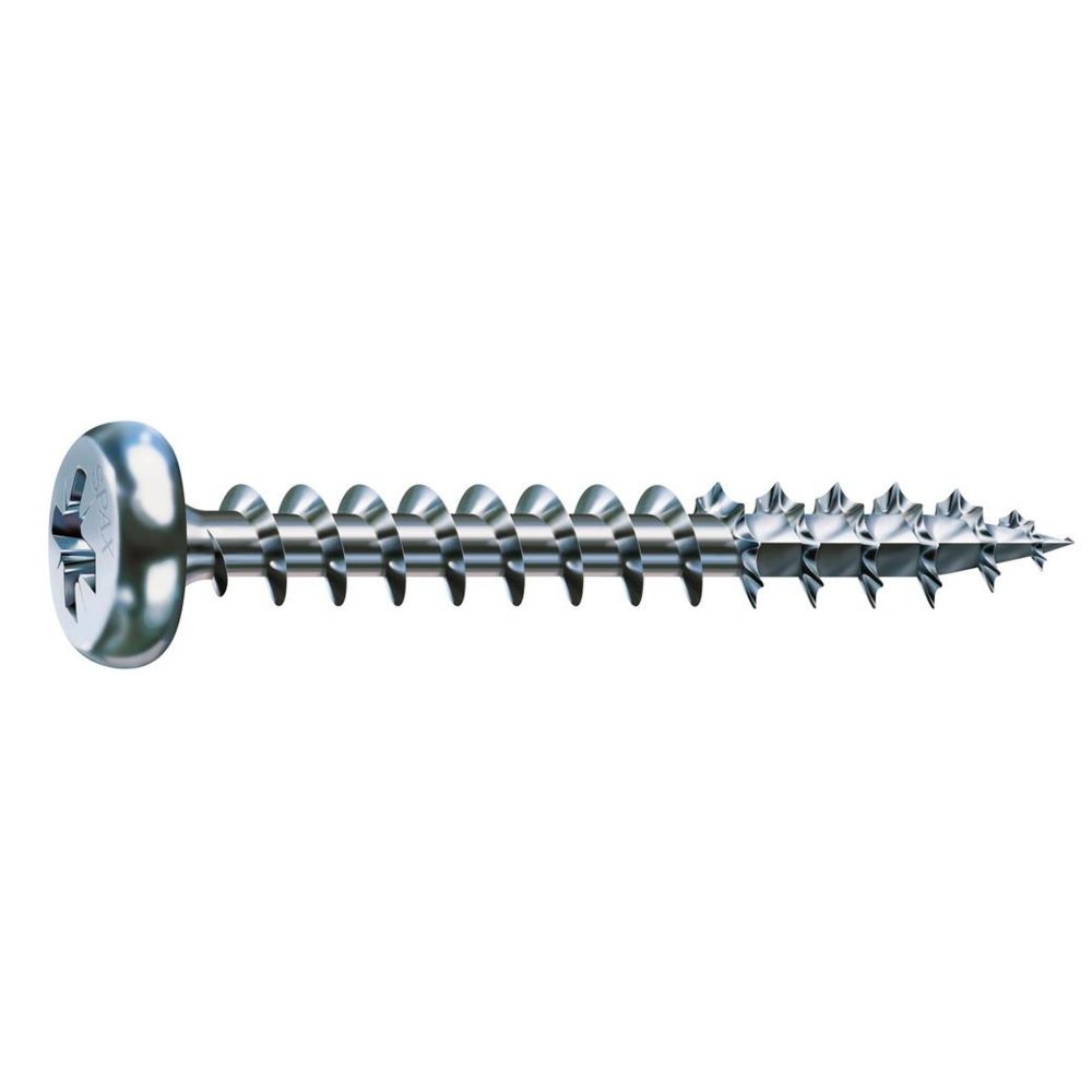 CENTRALE BRICO Lot de 100 vis acier tête ronde SPAX, Diam.3.5 mm x L.20 mm – 3.5 mm 20 mm