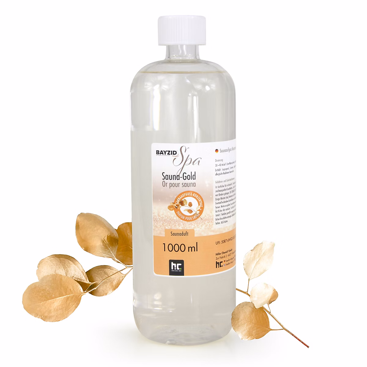 1 L Bayzid Spa Parfum Sauna – Sauna Gold, Concentré D'infusion Pour L'infusion Sauna